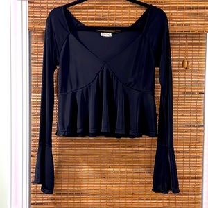 FREE people back long sleeve crop M